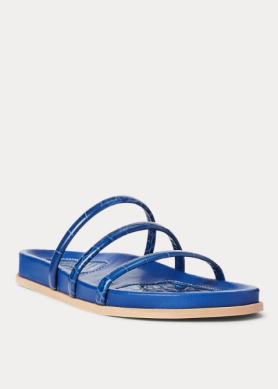 Polo Ralph Lauren Læder Slide Sandaler Dame Danmark (ONVQD1587)